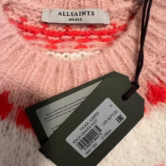 AllSaints Falka Fairisle Jumper Sweater - Picture 2 of 8